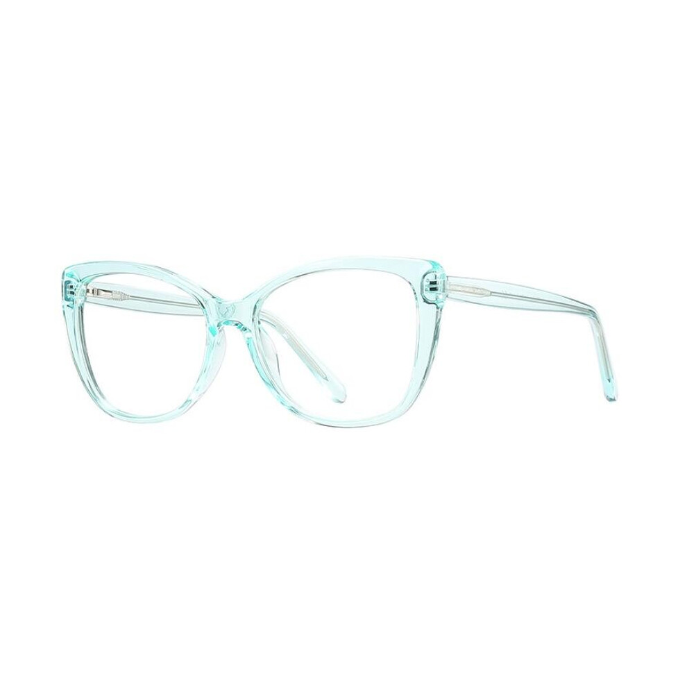 Cat Eye Reading Glasses Women Transparent Green Eyeglasses Retro Female Eyewear Anti Light Hyperopia +2 +3.5