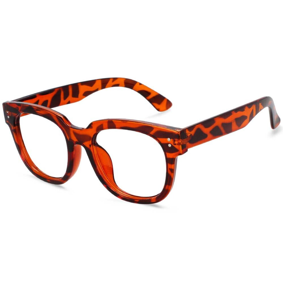 47086 Rectangle Retro Rivet Glasses Frames Anti Light Men Women Computer Eyeglasses