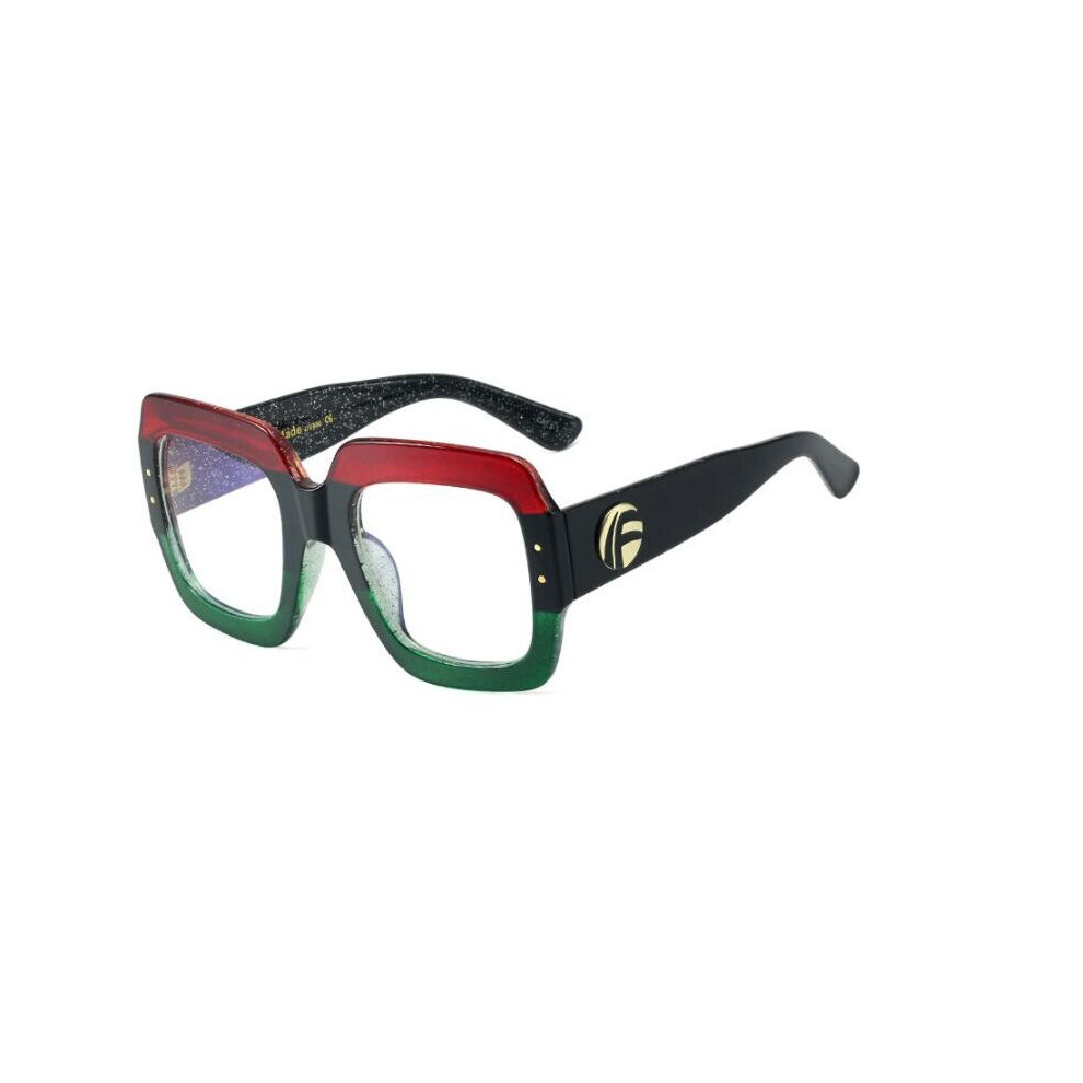 Multicoloured Oversized Square Anti Light Reading Glasses Women Eyeglasses Computer Presbyopic Reader Glasses 0 To +6.0