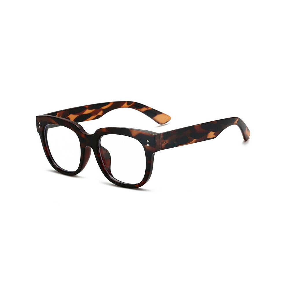 47086 Rectangle Retro Rivet Glasses Frames Anti Light Men Women Computer Eyeglasses