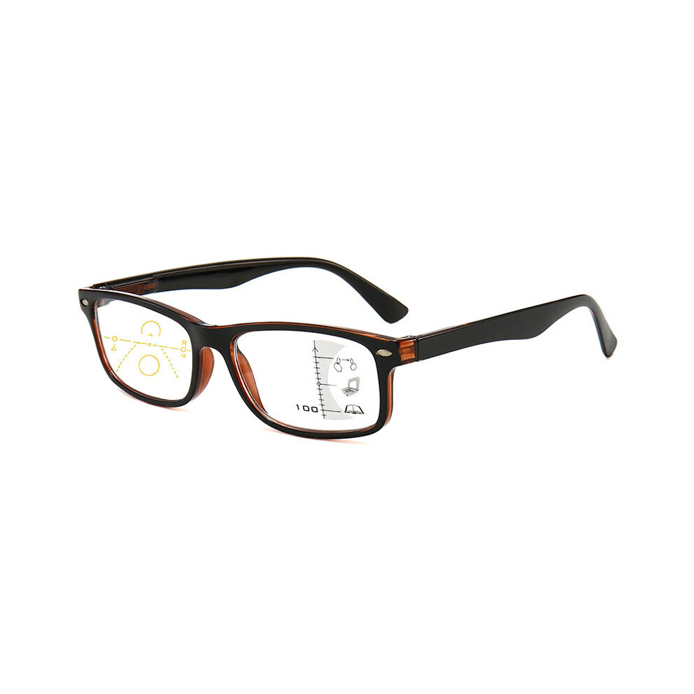 Multicoloured Seemfly Progressive Multifocal Reading Glasses Men Women Square Anti Light Eyeglasses Near Far Sight Diopter 1.0 1.5 2.0