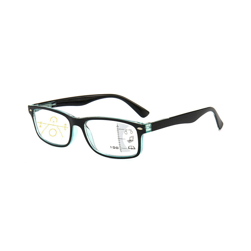 Multicoloured Seemfly Progressive Multifocal Reading Glasses Men Women Square Anti Light Eyeglasses Near Far Sight Diopter 1.0 1.5 2.0