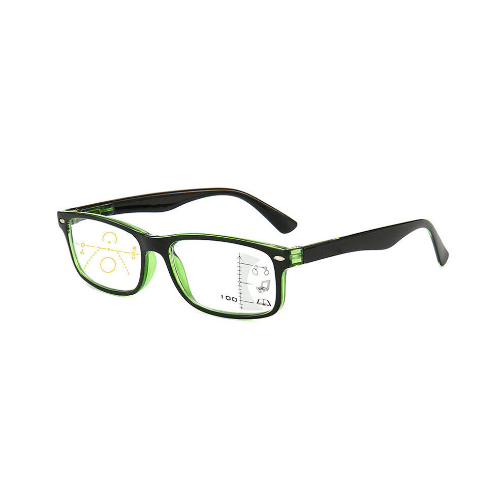 Multicoloured Seemfly Progressive Multifocal Reading Glasses Men Women Square Anti Light Eyeglasses Near Far Sight Diopter 1.0 1.5 2.0