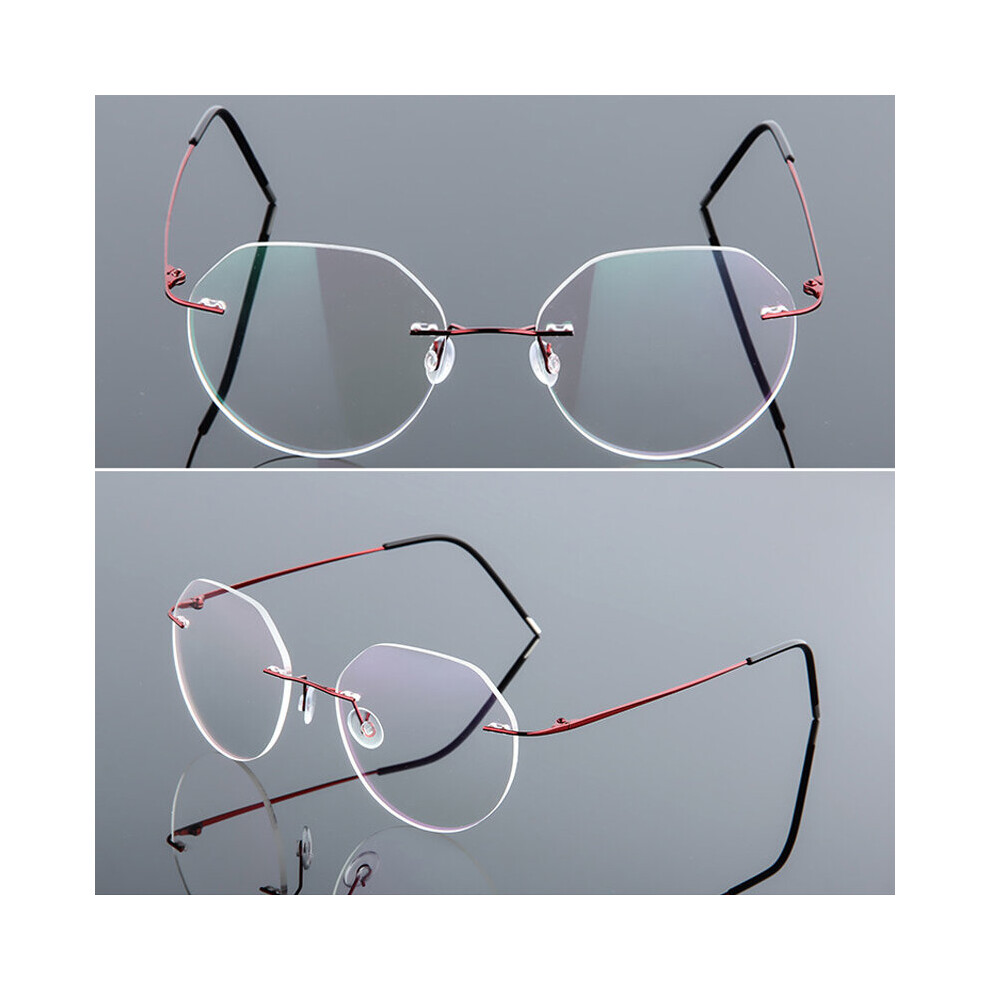 Iboode Ultralight Eyeglasses Frames Memory Titanium Rimless Reading Glasses Men & Women Presbyopic Eyeglasses