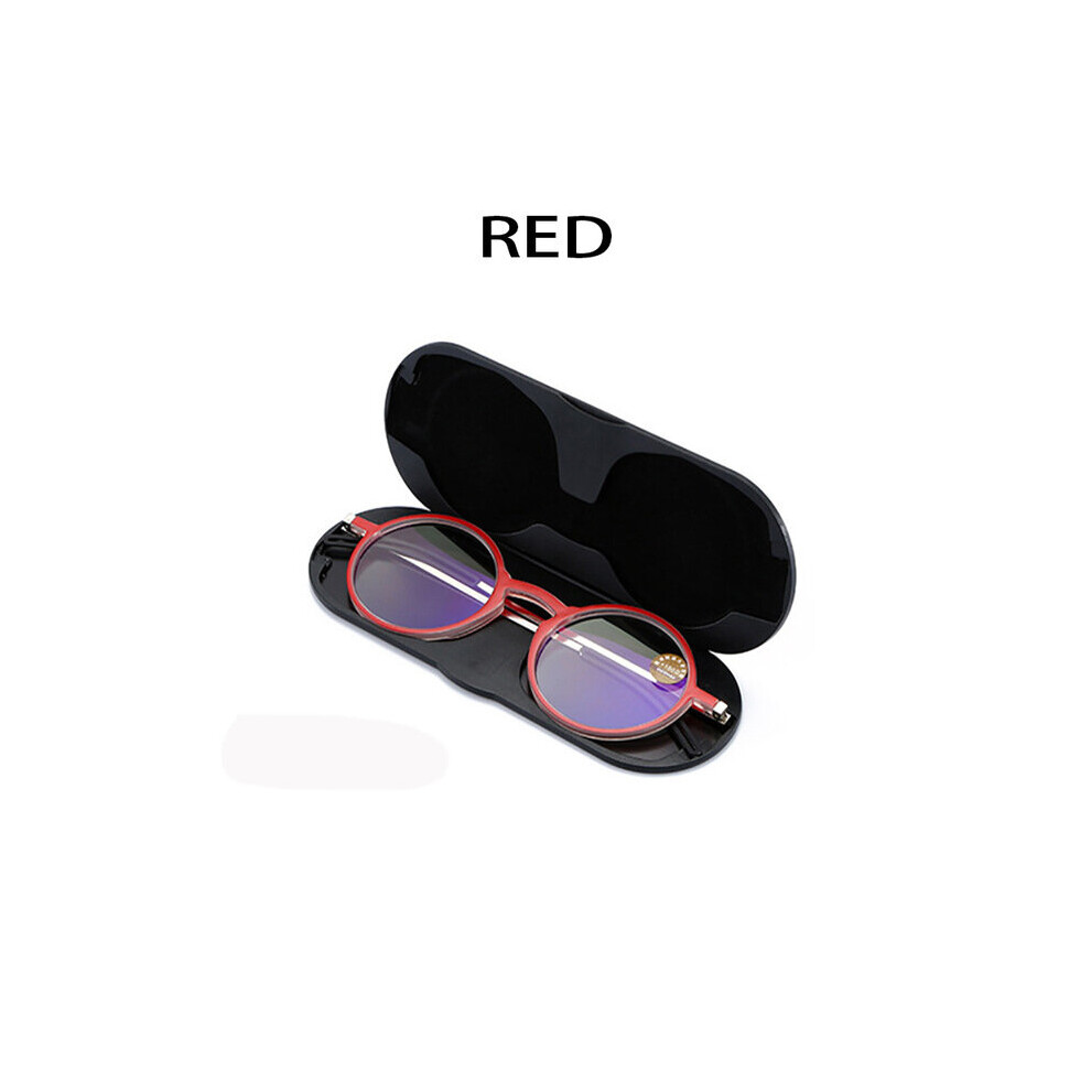 Multicoloured Thin Reading Glasses Protable Pocket Presbyopic Eye Glasses Anti-Blue Ray Spectacles Eyeglasses With Case Round Glasses Frame +2