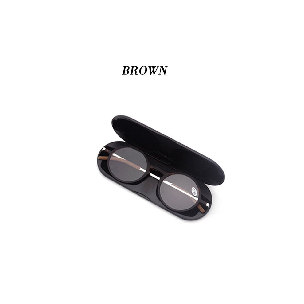 Multicoloured Thin Reading Glasses Protable Pocket Presbyopic Eye Glasses Anti-Blue Ray Spectacles Eyeglasses With Case Round Glasses Frame +2