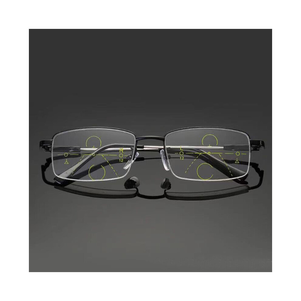 Progressive Men's Eyeglasses Frame Multifocal Reading Glasses Anti Light Eyewear Near Far Sight Glasse escuadras de metal+4-image-OPC-PBR8PFG-NEW