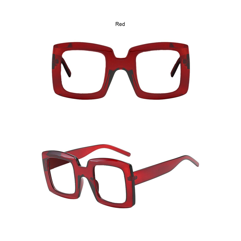 Vintage Optical Glasses Frames Unique Anti Light Red Square Reading Prescription Glasses Women Plus Points 0 TO 6 Men-image-OPC-PBR8PK2-NEW
