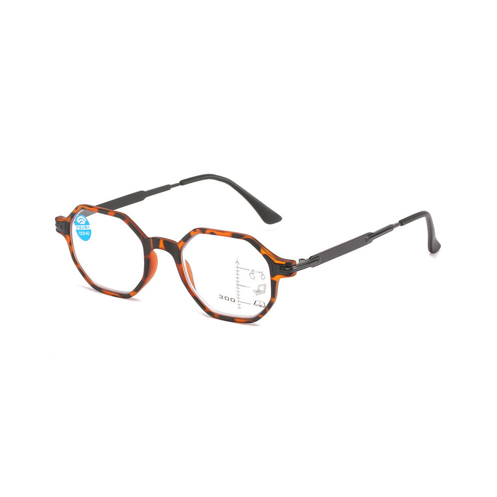 Multicoloured Progressive Multifocus Computer Reading Glasses Light Blocking Spring Hinge Multifocal Reader Eyeglass For Women Men