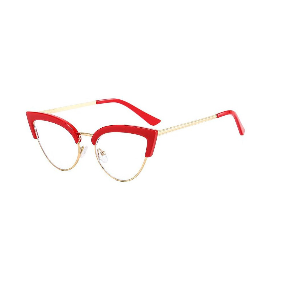 Optical Anti Light Reading Glasses Women Cat Eye Frame Prescription Eyeglasses Diopter +1.75