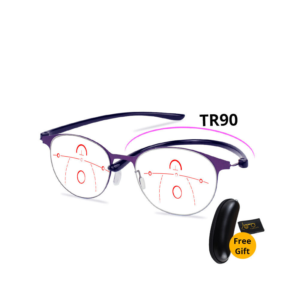 Multicoloured Multifocal Progressive Reading Glasses Women Anti Ray Computer Eyeglasses Distance And Near+1.0 1.5 2.0 2.5 3.0 3.5 4.0
