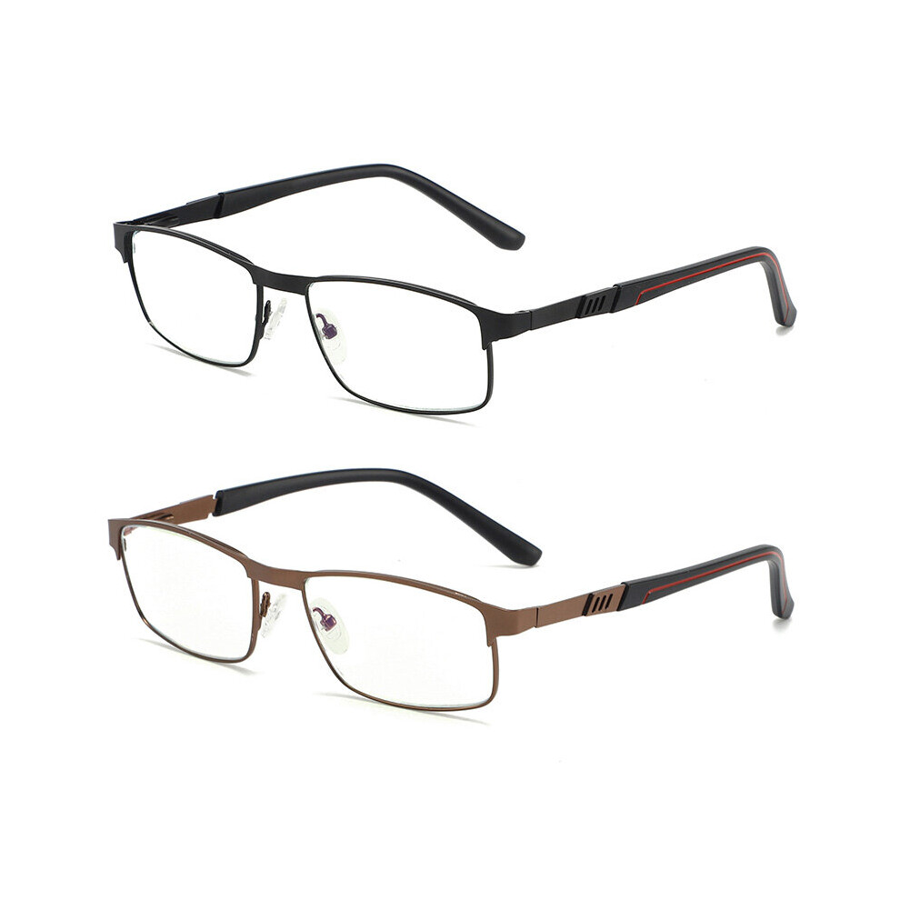 Multicoloured Men's Anti Light Reading Glasses With Spring Hinge Ultralight Harmful Rays Blocking Computer Reader