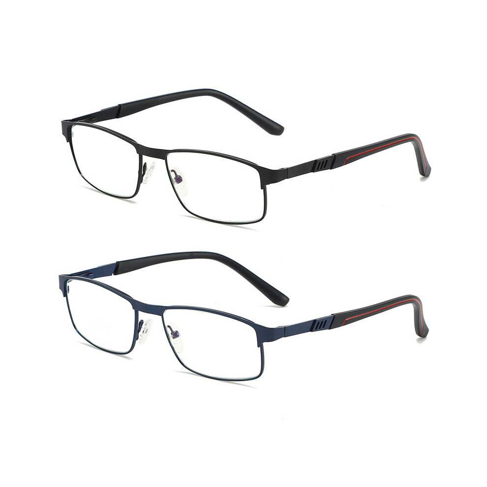 Multicoloured Men's Anti Light Reading Glasses With Spring Hinge Ultralight Harmful Rays Blocking Computer Reader