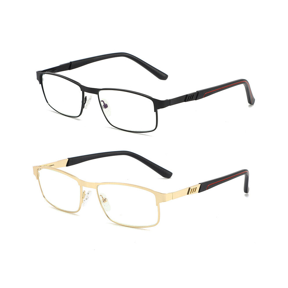 Multicoloured Men's Anti Light Reading Glasses With Spring Hinge Ultralight Harmful Rays Blocking Computer Reader
