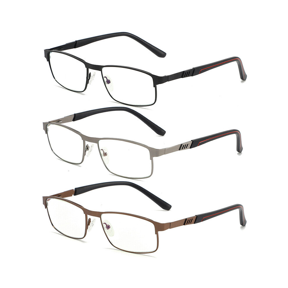 Multicoloured Men's Anti Light Reading Glasses With Spring Hinge Ultralight Harmful Rays Blocking Computer Reader