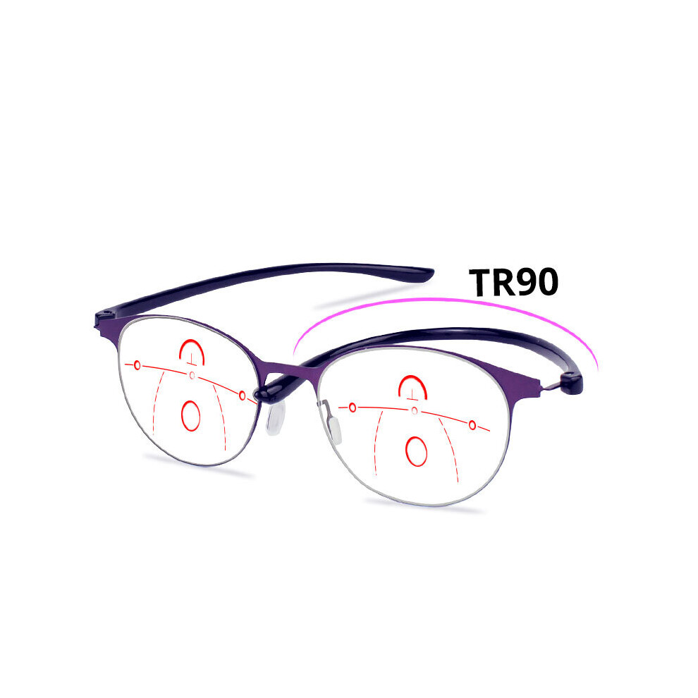 Multicoloured Multifocal Progressive Reading Glasses Women Anti Ray Computer Eyeglasses Distance And Near+1.0 1.5 2.0 2.5 3.0 3.5 4.0