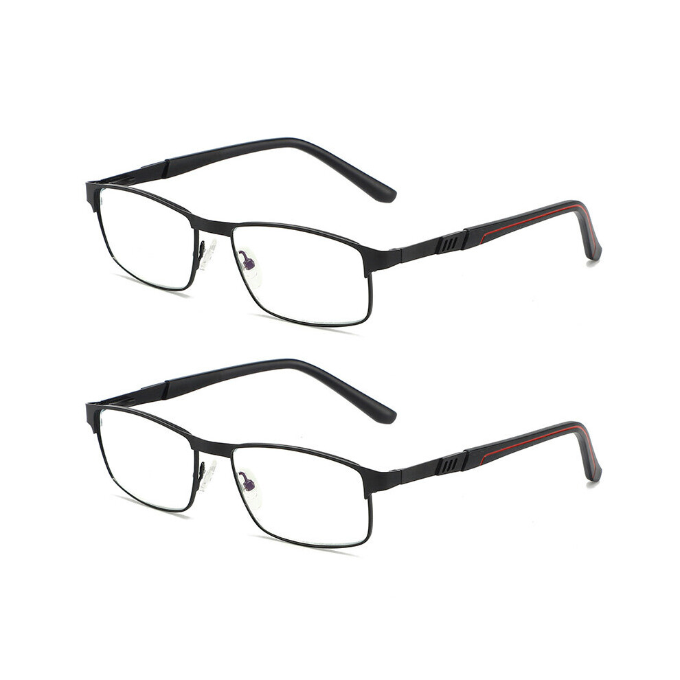 Multicoloured Men's Anti Light Reading Glasses With Spring Hinge Ultralight Harmful Rays Blocking Computer Reader
