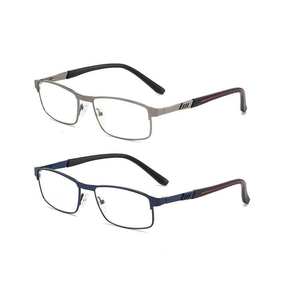 Multicoloured Men's Anti Light Reading Glasses With Spring Hinge Ultralight Harmful Rays Blocking Computer Reader