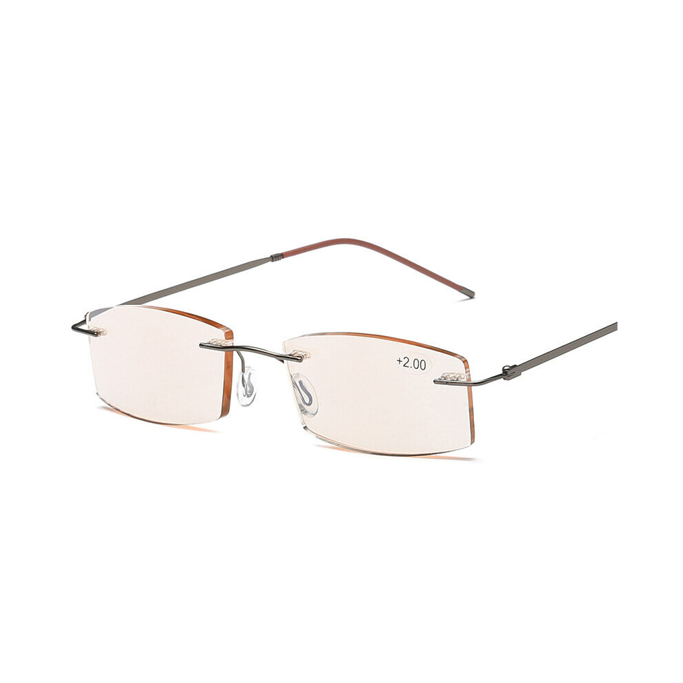 Multicoloured Anti-Blue Light Reading Glasses Ultra-Light Rimless Presbyopia Eyeglasses Anti-Fatigue Computer Goggles +1.0 1.5 2.0 2.5 To +4.0