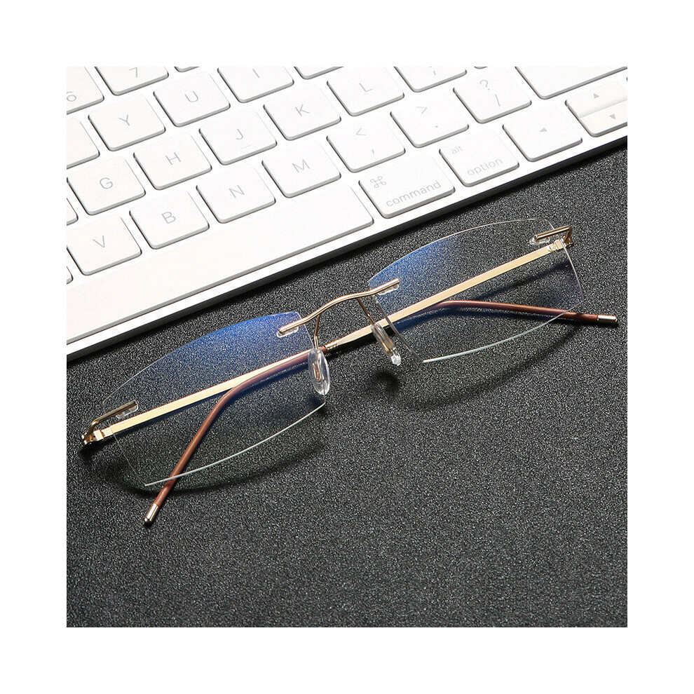 Multicoloured Anti-Blue Light Reading Glasses Ultra-Light Rimless Presbyopia Eyeglasses Anti-Fatigue Computer Goggles +1.0 1.5 2.0 2.5 To +4.0