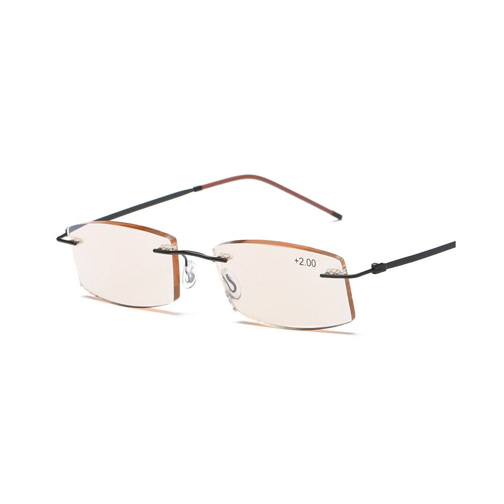 Multicoloured Anti-Blue Light Reading Glasses Ultra-Light Rimless Presbyopia Eyeglasses Anti-Fatigue Computer Goggles +1.0 1.5 2.0 2.5 To +4.0