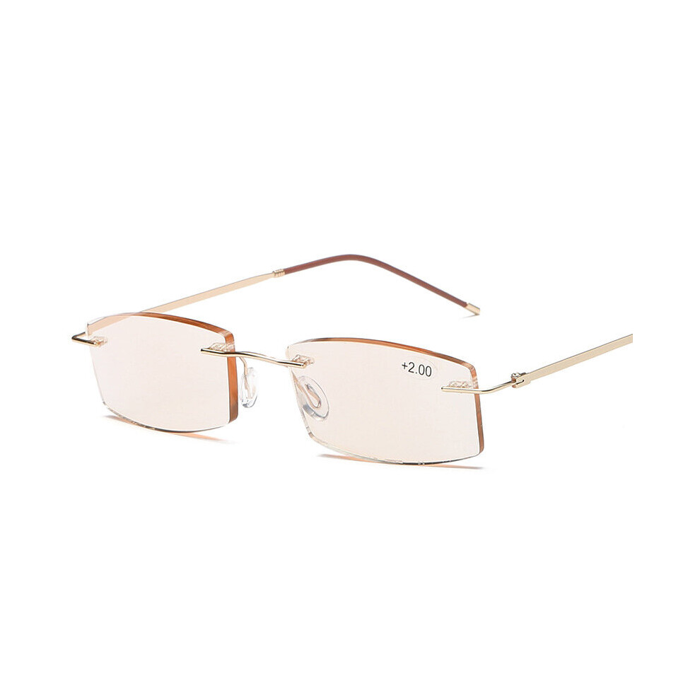 Multicoloured Anti-Blue Light Reading Glasses Ultra-Light Rimless Presbyopia Eyeglasses Anti-Fatigue Computer Goggles +1.0 1.5 2.0 2.5 To +4.0