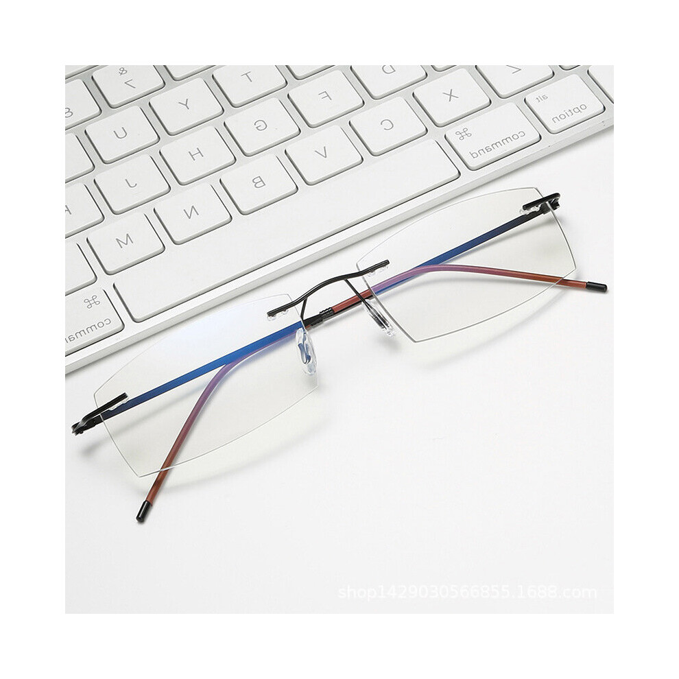 Multicoloured Anti-Blue Light Reading Glasses Ultra-Light Rimless Presbyopia Eyeglasses Anti-Fatigue Computer Goggles +1.0 1.5 2.0 2.5 To +4.0
