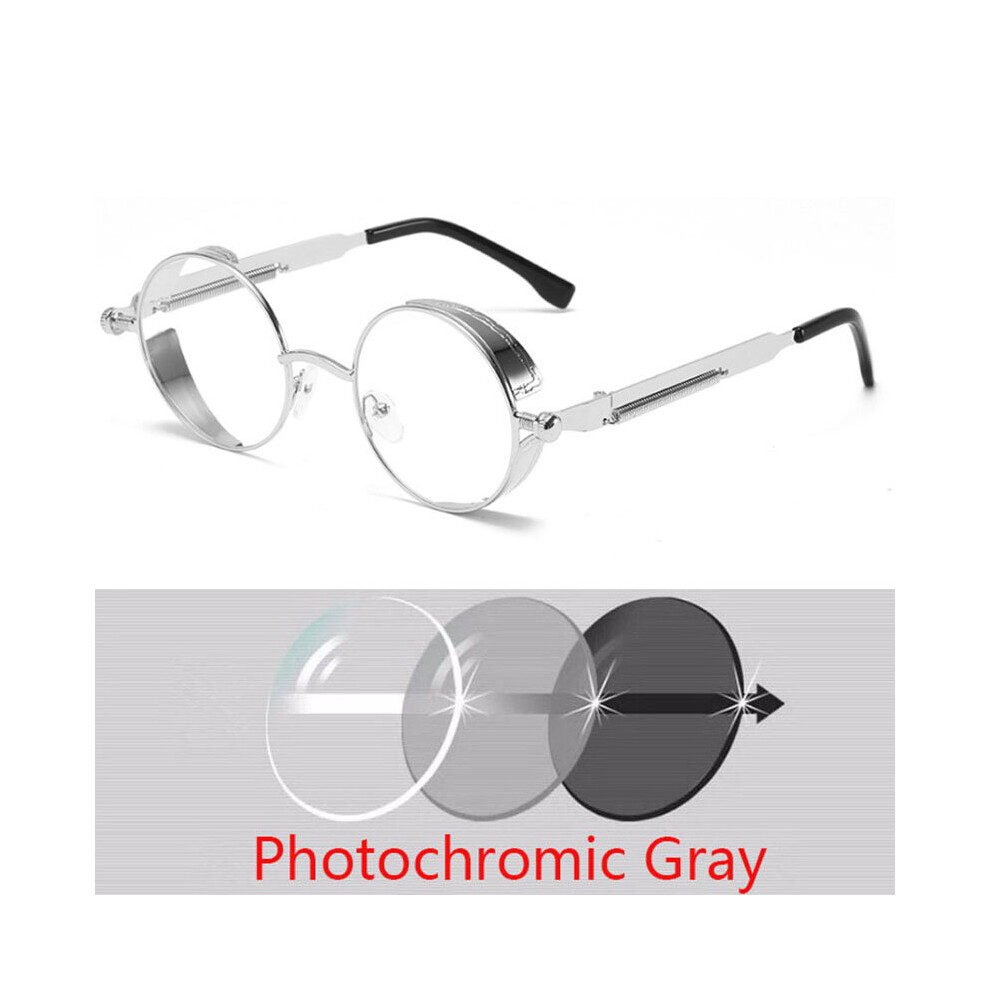 Round Metal Myopia Glasses Gothic Steampunk Vintage Shield Eyewear Shades Prescription 0 -0.5 -0.75 -1.0 -2.0 -3.0 To -6.0