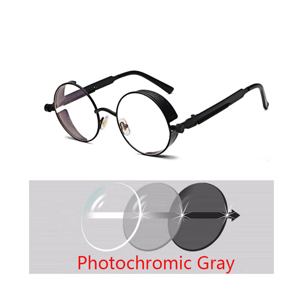 Round Metal Myopia Glasses Gothic Steampunk Vintage Shield Eyewear Shades Prescription 0 -0.5 -0.75 -1.0 -2.0 -3.0 To -6.0