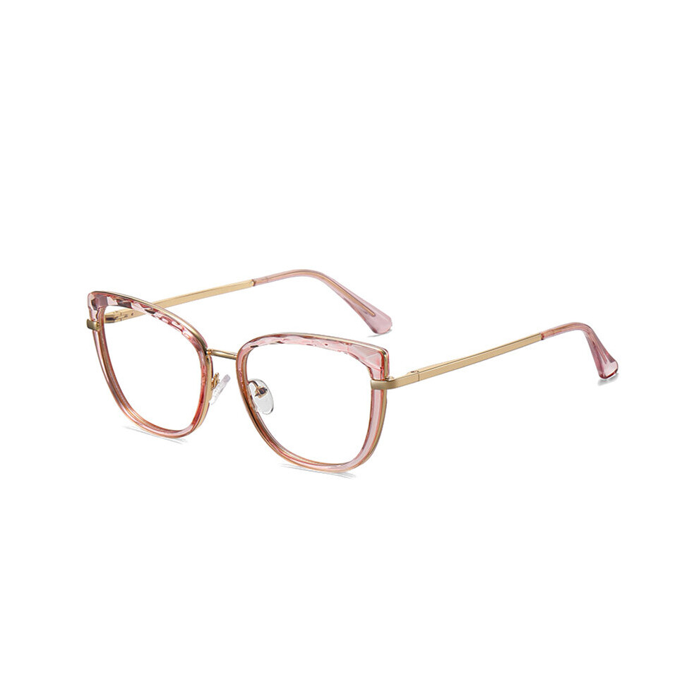 SHAUNA Retro Anti Light Cat Eye Women Glasses Frame TR90 Metal Spring Hinge Optical Eyewear Men Computer Goggles