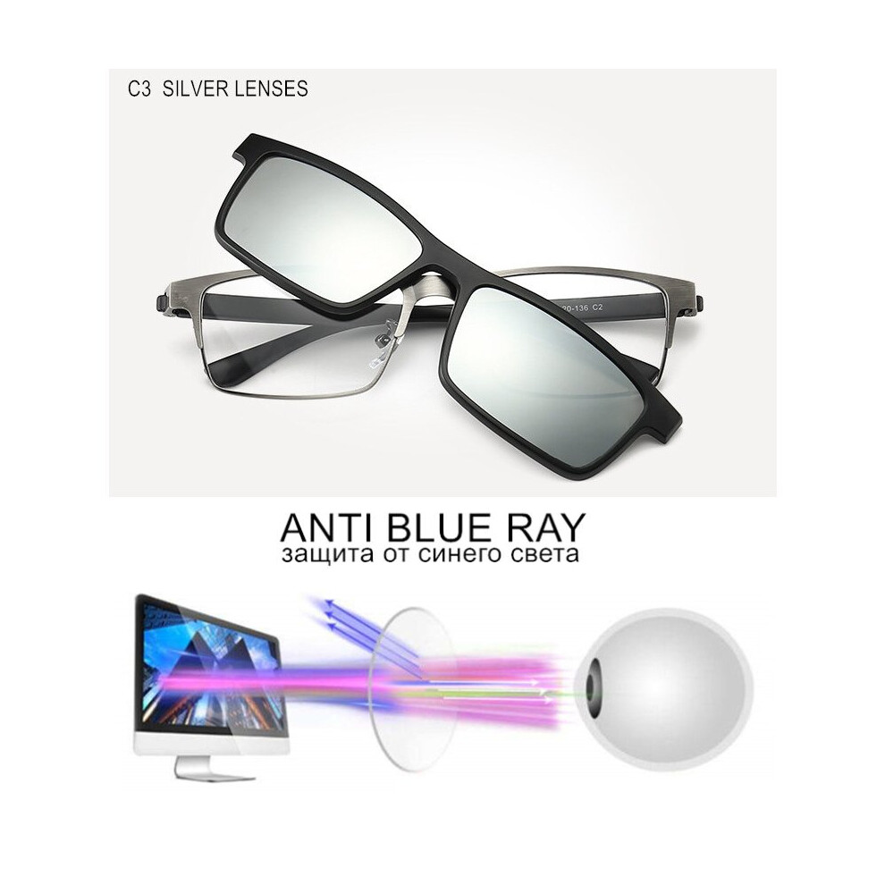 Multicoloured Prescription Glasses Myopia -0.5 To -10 With Magnet Clip Sunglasses Men Women Tr90 Frame Eyewear Nearsighted Astigmatism Uf155