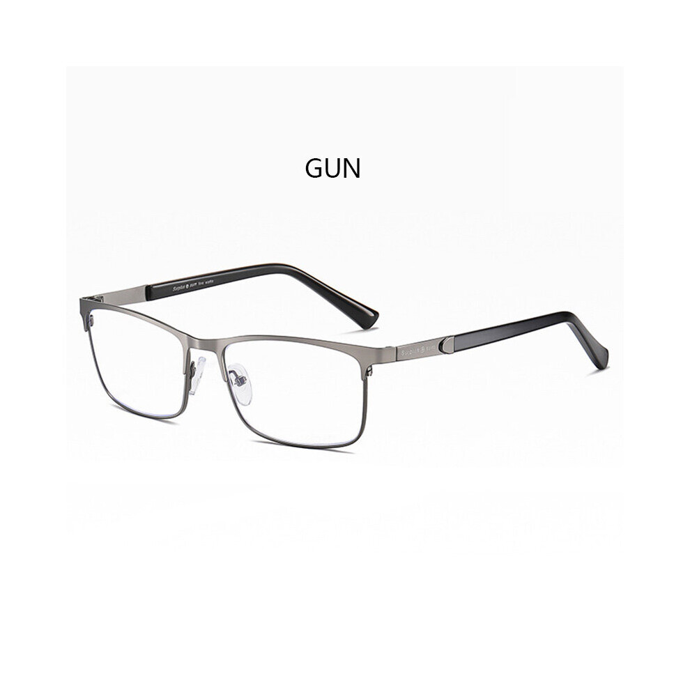 Multicoloured Anti Light Blocking Reading Glasses Men Metal Frame Business Prescription Computer Reader +1.00 +1.50 +2.00 +2.50