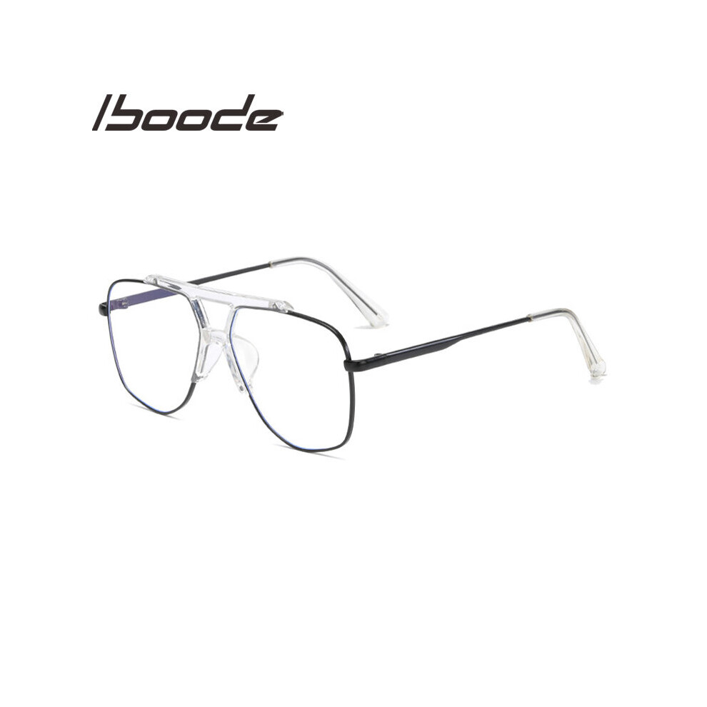 Polygonal Metal Half Frame Glasses Women Anti Light Blocking Computer Eyeglasses Men Eyewear Spectacle Frame