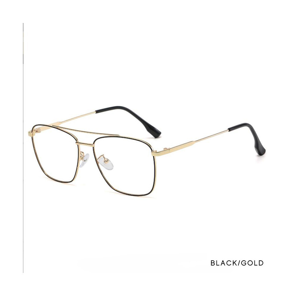 Unisex Metal Anti Light Double Beam Goggles, Men's Ray Blocking Computer Glasses, Women's Myopia Glass Frames A9066