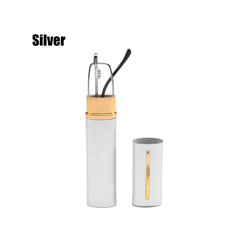 Mini Folding Reading Glasses Frame Alloy Portable Container Presbyopia +1.0 1.5 2.0 2.5 3.0 3.5 Diopter