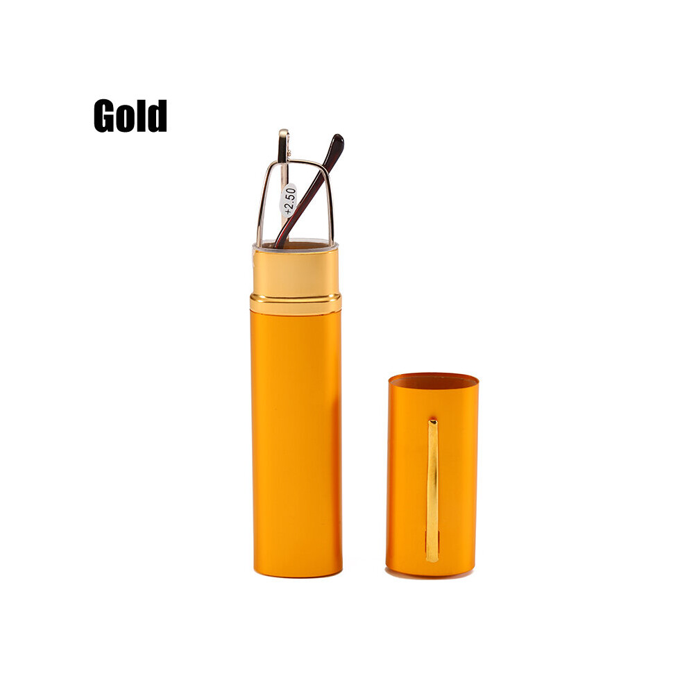 Mini Folding Reading Glasses Frame Alloy Portable Container Presbyopia +1.0 1.5 2.0 2.5 3.0 3.5 Diopter