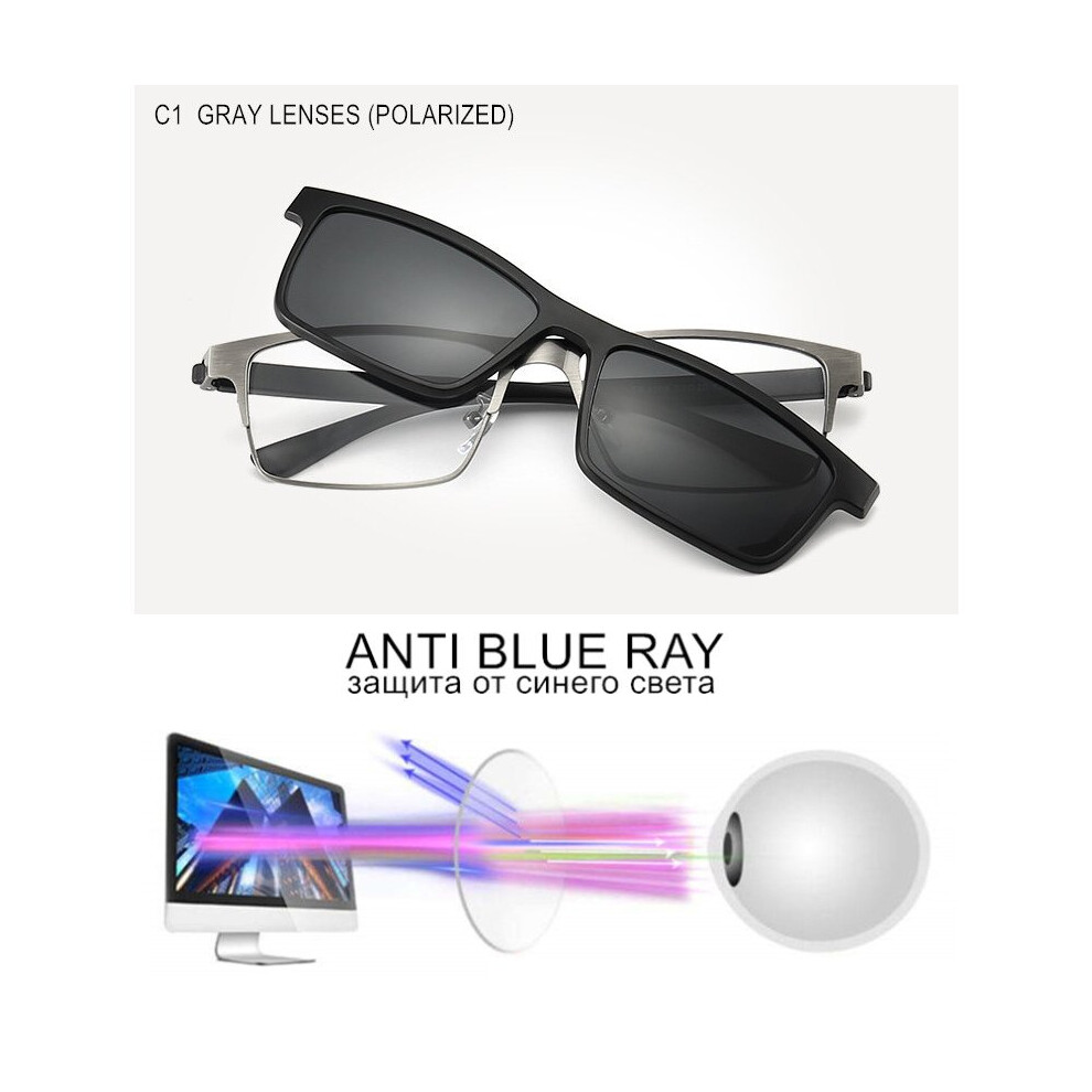 Multicoloured Prescription Glasses Myopia -0.5 To -10 With Magnet Clip Sunglasses Men Women Tr90 Frame Eyewear Nearsighted Astigmatism Uf155