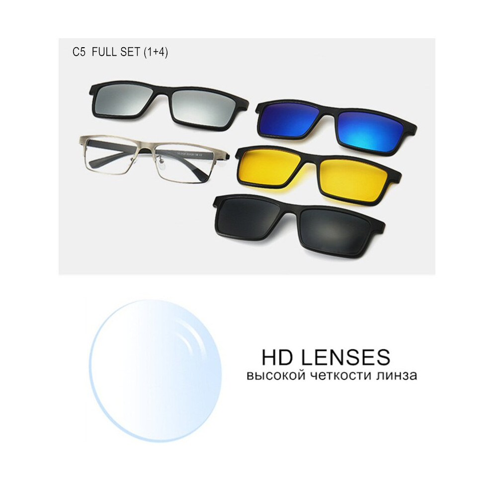 Multicoloured Prescription Glasses Myopia -0.5 To -10 With Magnet Clip Sunglasses Men Women Tr90 Frame Eyewear Nearsighted Astigmatism Uf155