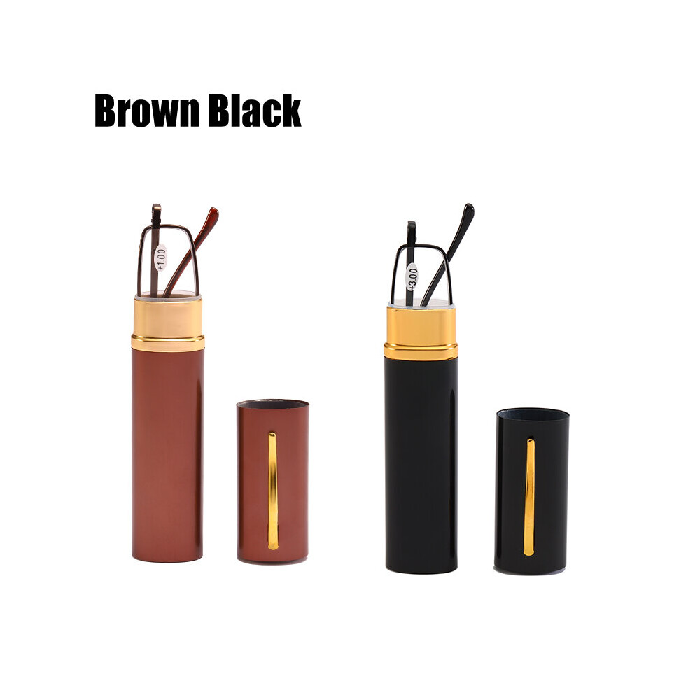 Mini Folding Reading Glasses Frame Alloy Portable Container Presbyopia +1.0 1.5 2.0 2.5 3.0 3.5 Diopter