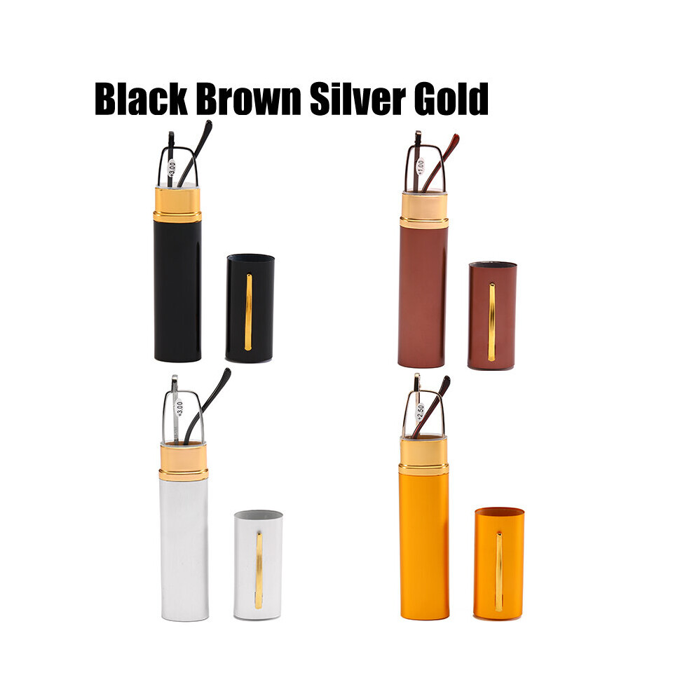 Mini Folding Reading Glasses Frame Alloy Portable Container Presbyopia +1.0 1.5 2.0 2.5 3.0 3.5 Diopter