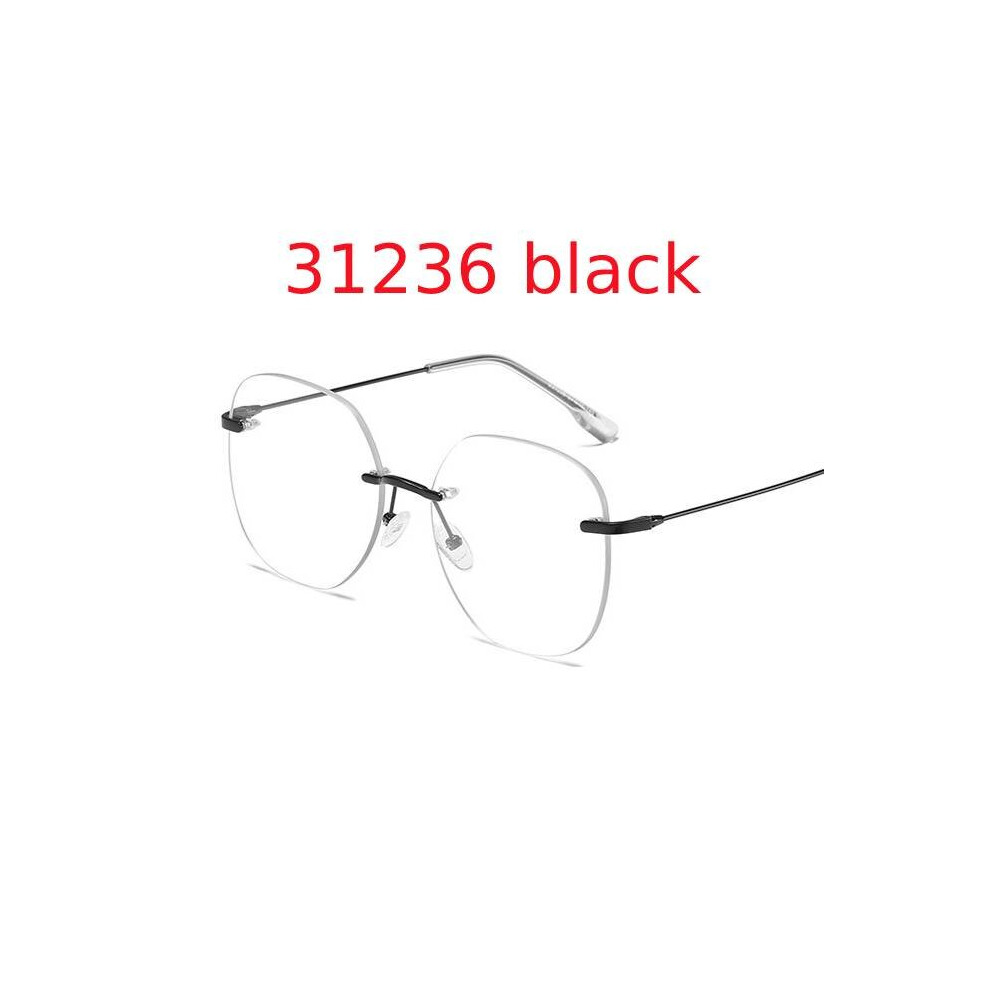 Metal Rimless Glasses Frame Women Prescription Anti-blue light Myopia Optical Oval Eyewear 0 -0.5 -1.0 -1.5 To -5.0-image-OPC-PBR8QZ2-NEW