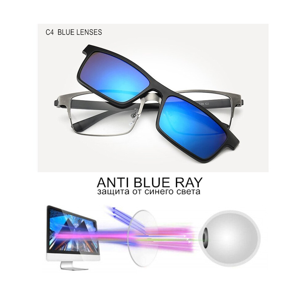 Multicoloured Prescription Glasses Myopia -0.5 To -10 With Magnet Clip Sunglasses Men Women Tr90 Frame Eyewear Nearsighted Astigmatism Uf155