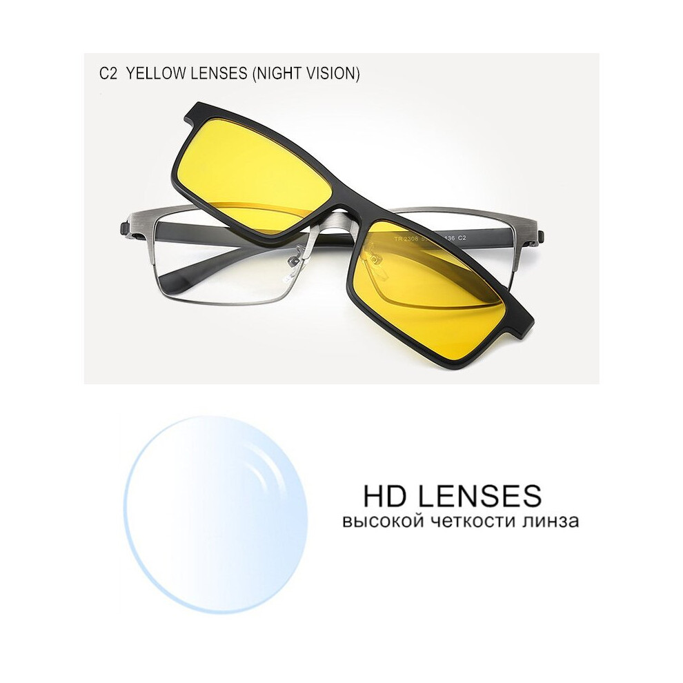 Multicoloured Prescription Glasses Myopia -0.5 To -10 With Magnet Clip Sunglasses Men Women Tr90 Frame Eyewear Nearsighted Astigmatism Uf155