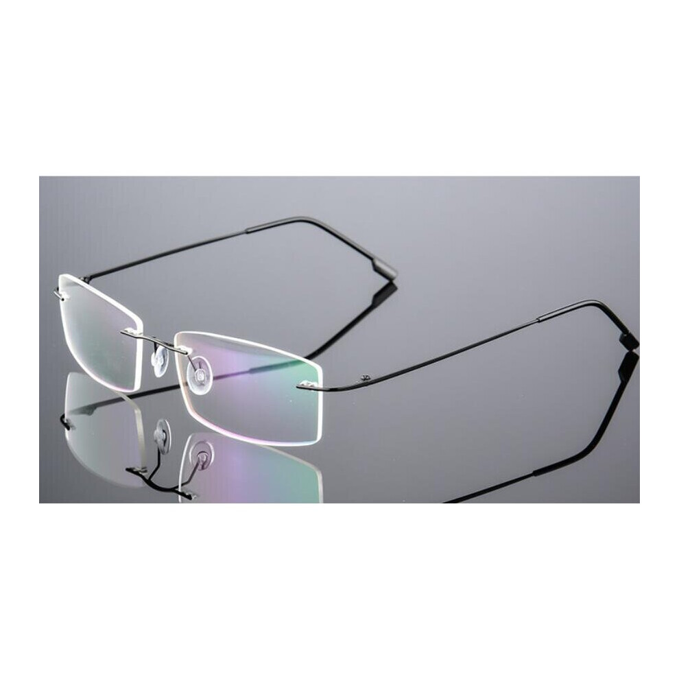 Classic Mens Titanium Rimless Glasses Frames , Spring Temple Myopia Optical Frame , Ultra-light Frameless Eyeglasses F858