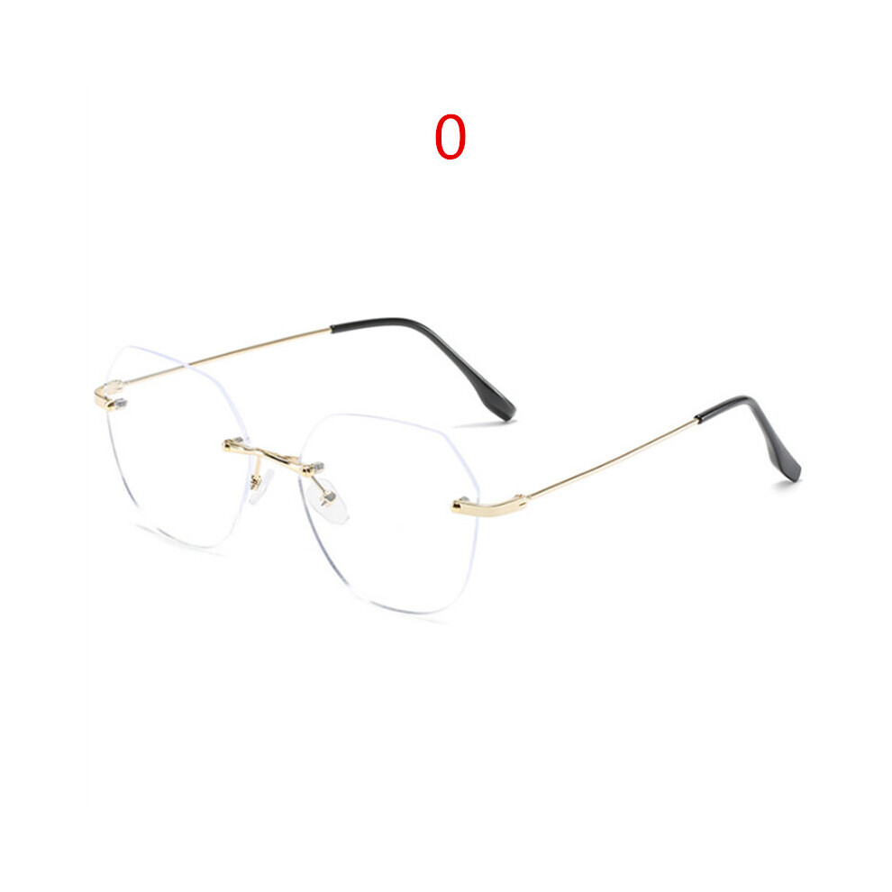 Multicoloured Rimless Finished Myopia Glasses Women Metal Polygon Eyeglasses Prescription Shortsighted Eyewear -0.5 1.0 To 4.0