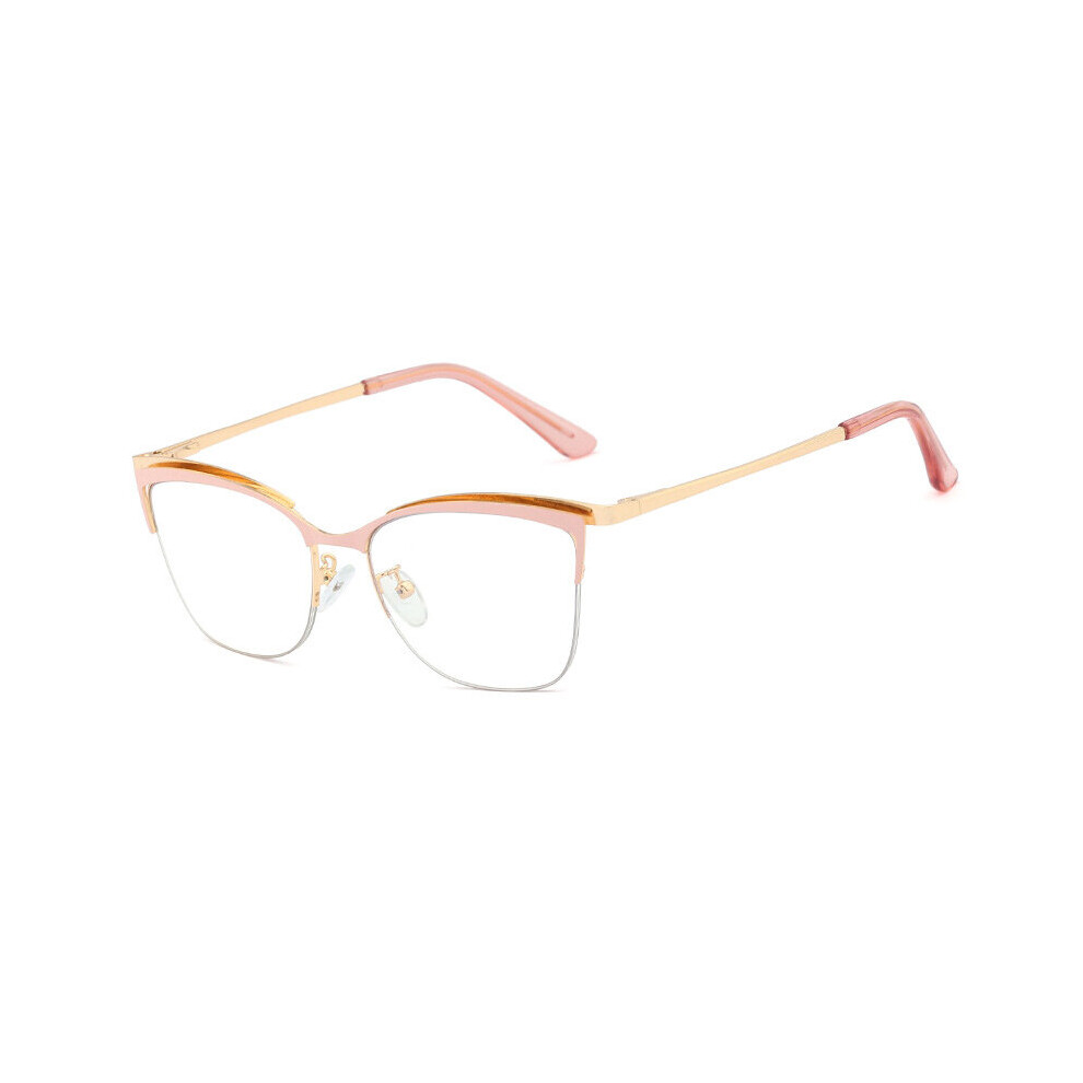 48282 Half Frame Cat Eye Anti Light Optical Glasses Frames Women Computer Eyeglasses