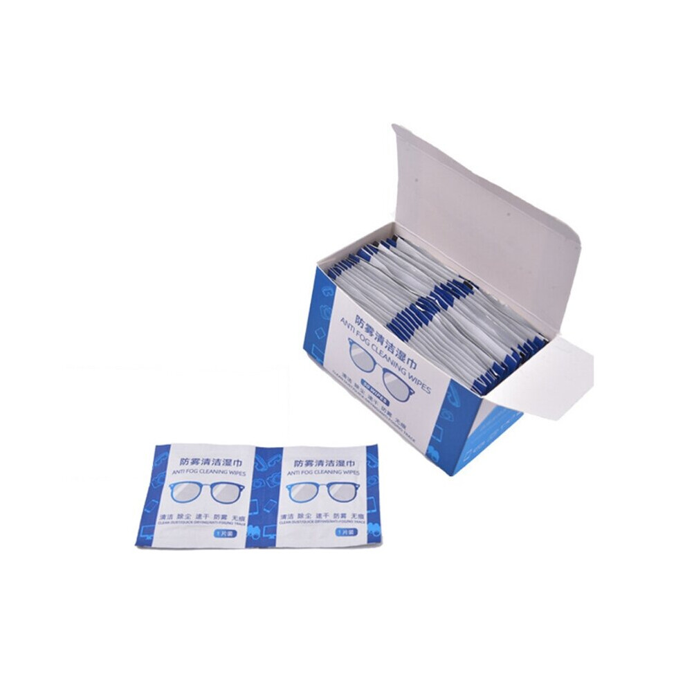 White 50Pcs Anti-Fog Wipes For Glasses Pre-Moistened Antifog Lens Wipe Individually Wrapped Disposable Defogger Eyeglass Wipes
