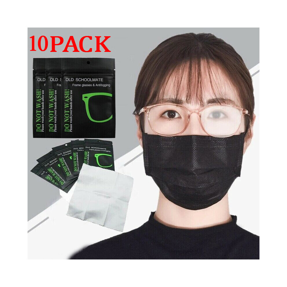 Multicoloured 10Pcs Reusable Anti-Fog Wipes Glasses Pre-Moistened Antifog Lens Cloth Defogger Eyeglass Wipe Prevent Fogging For Glasses