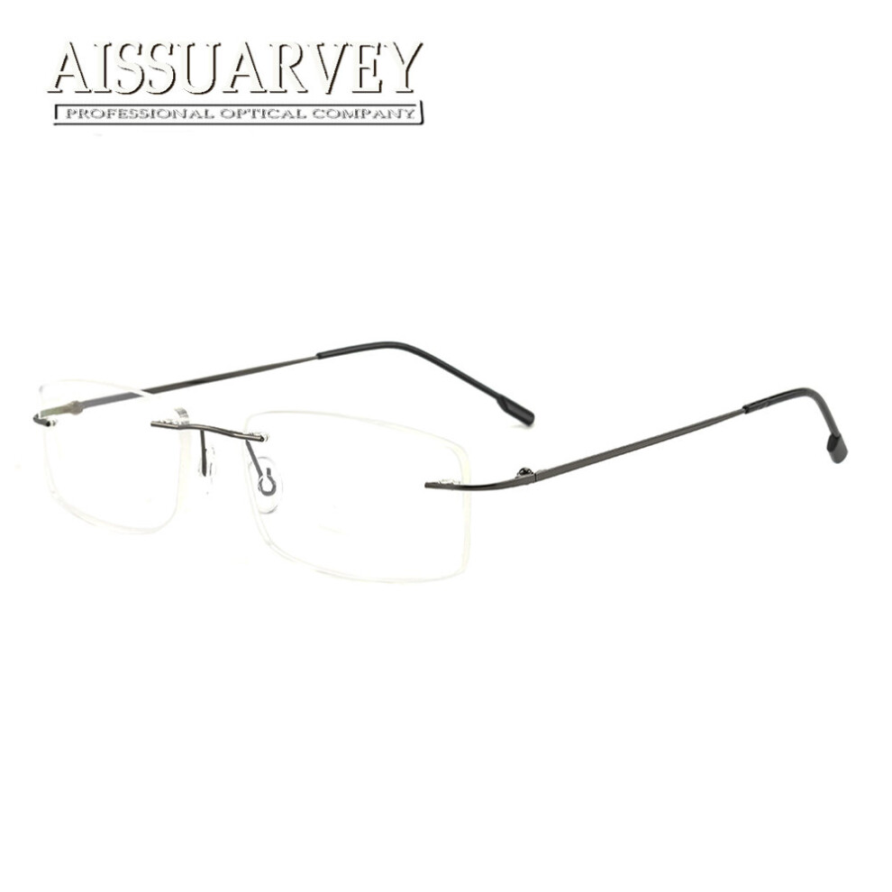 Men Glasses Frames Rimless Eyeglasses Optical Prescription Titanium Alloy Light Handsome Business Eyewear