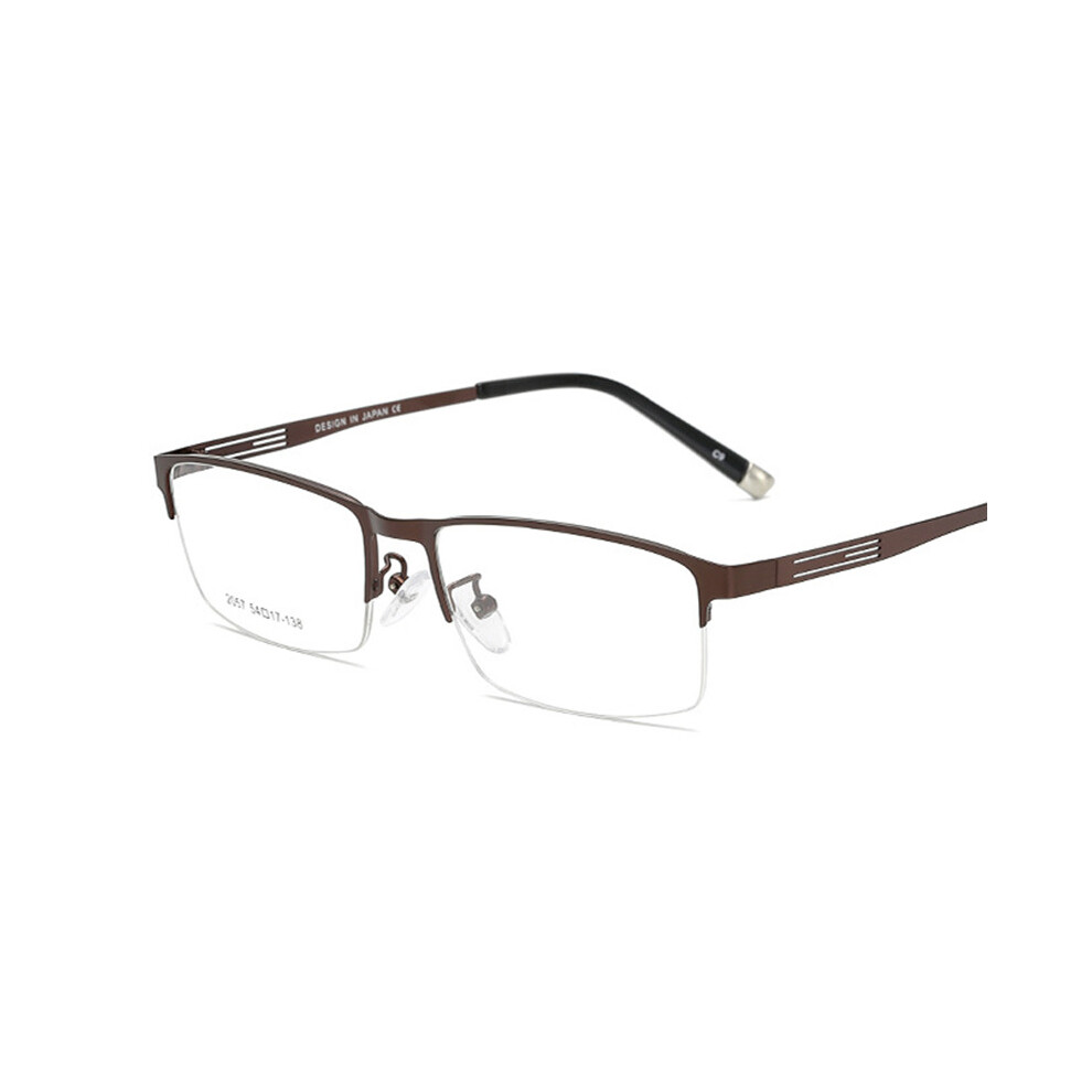 Half Frame Men Business Finished Myopia Glasses Metal Retro Prescription Eyewear Women Diopter 0 -1.0 -1.5 -2.0 To 6.0
